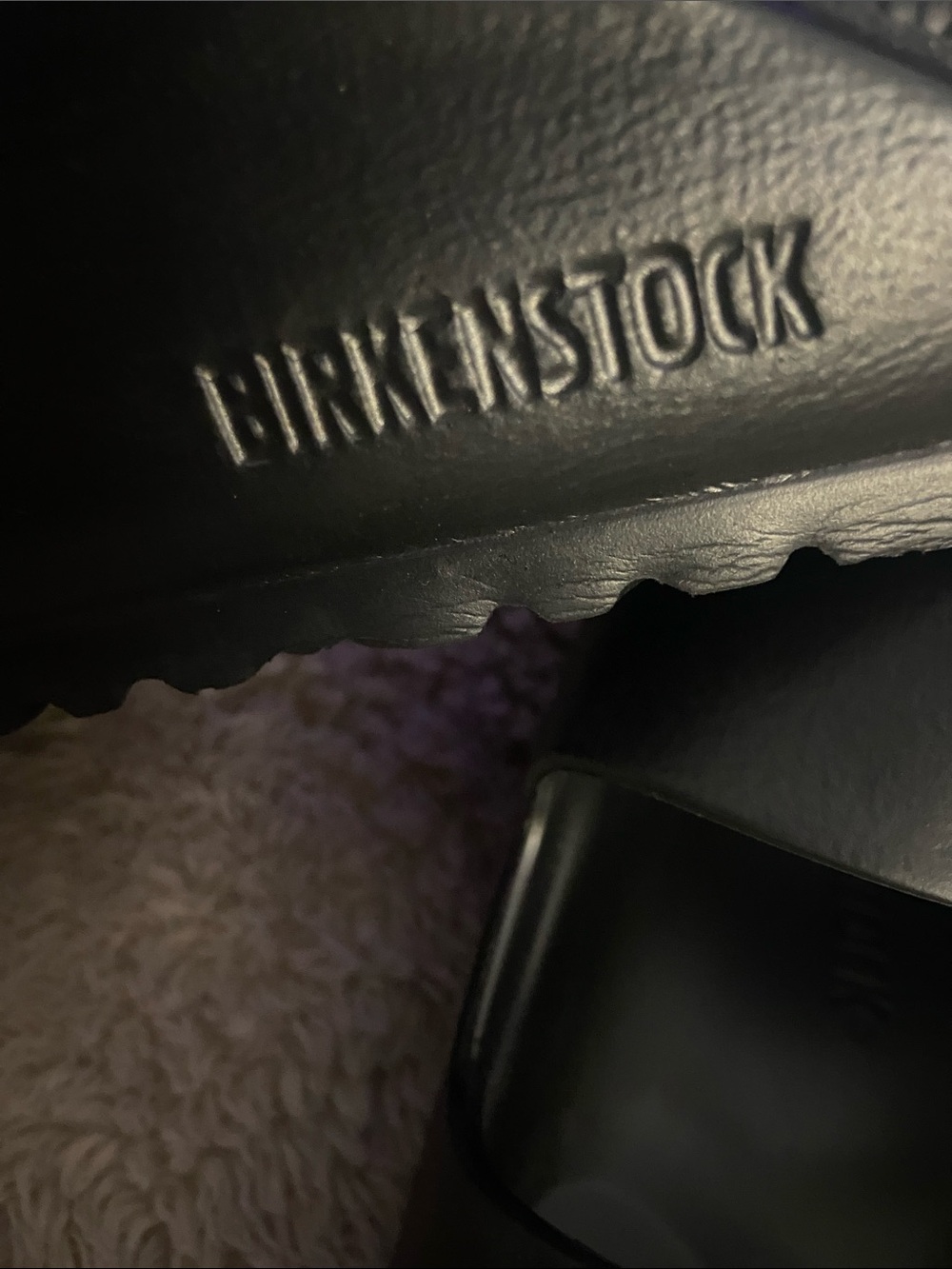 Birkenstock Black Slip-On Sandals with Embossed Logo - Picture 5 of 6